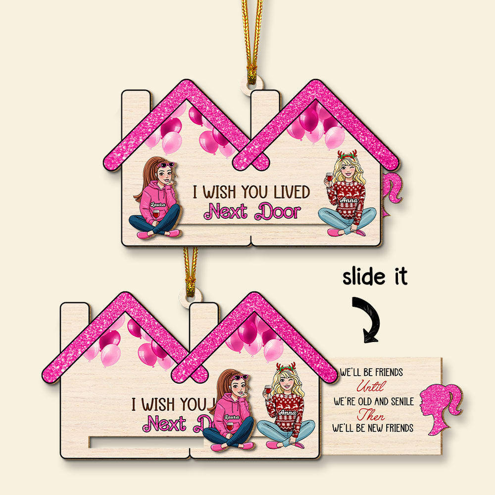 Personalized Christmas Gifts For Friends Wooden Slider Ornament 03xqti181024 - Ornament - GoDuckee