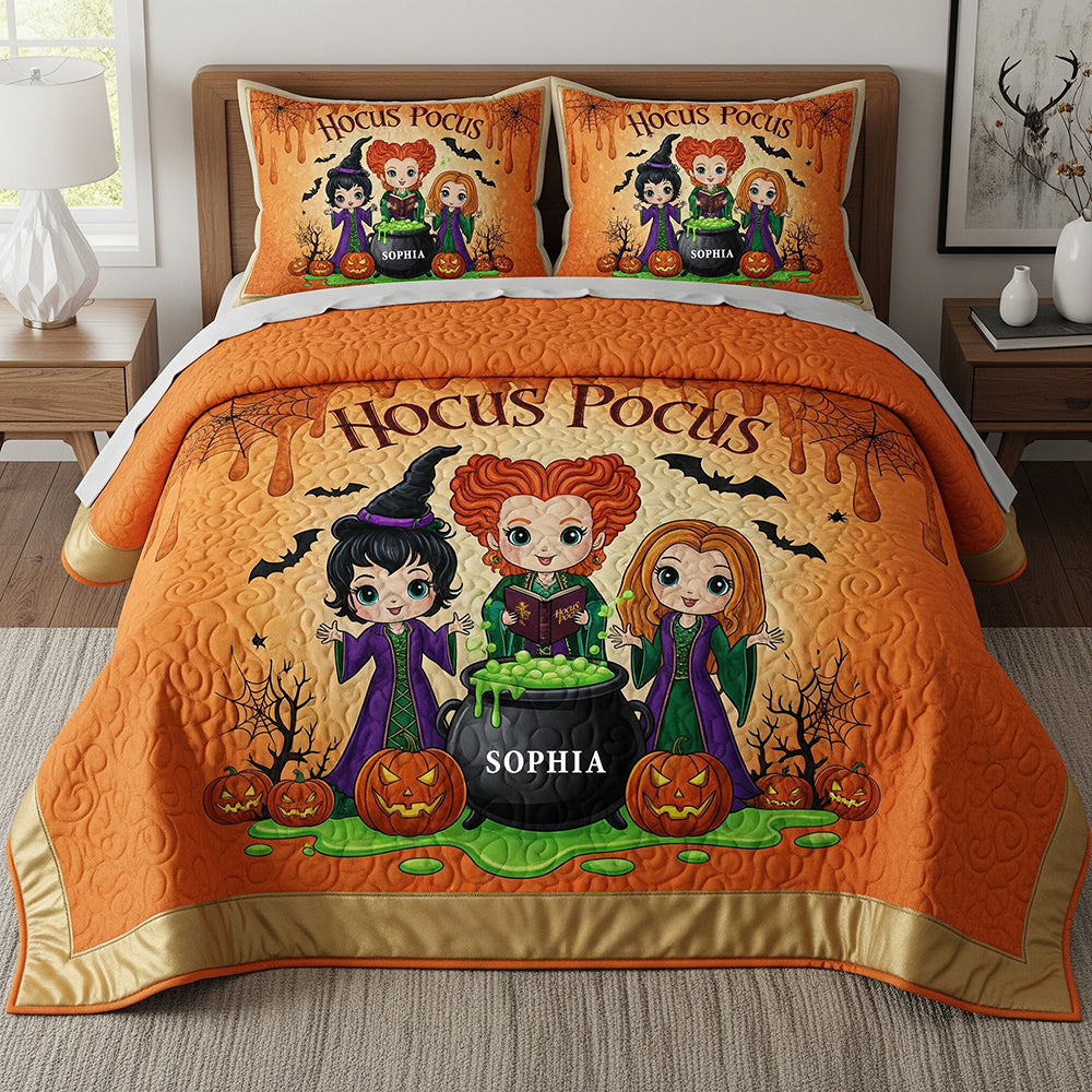 Halloween Witch Quilt Bedding Set - Personalized Gifts For Witch Lovers 05ohta110825