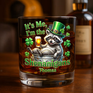 St Patrick's Day Raccoon Round Glass - Personalized Gifts For St Patrick's Day Glass 03HUTI201225
