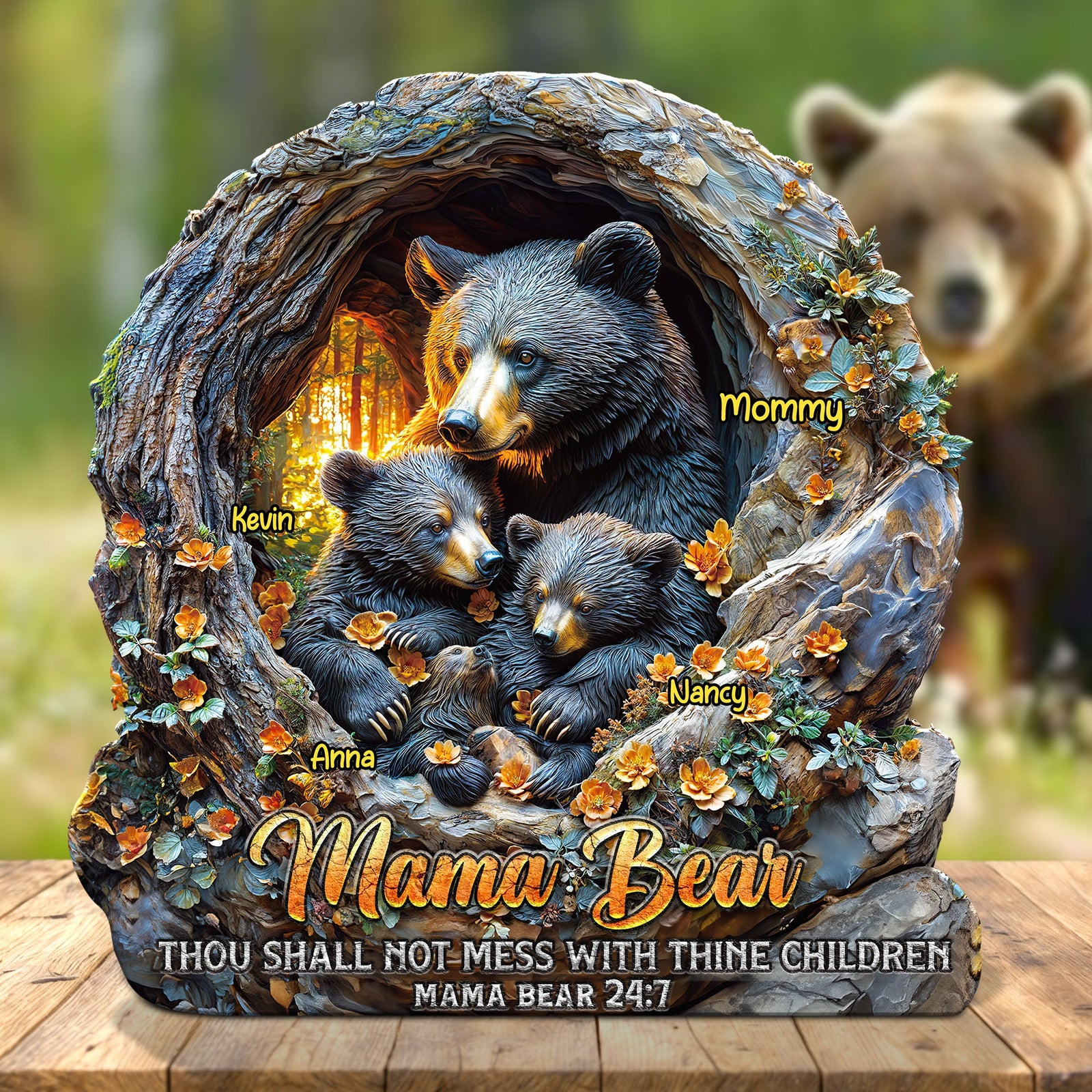 Mom Plaque - Personalized Gifts For Mama Bear-Homacus