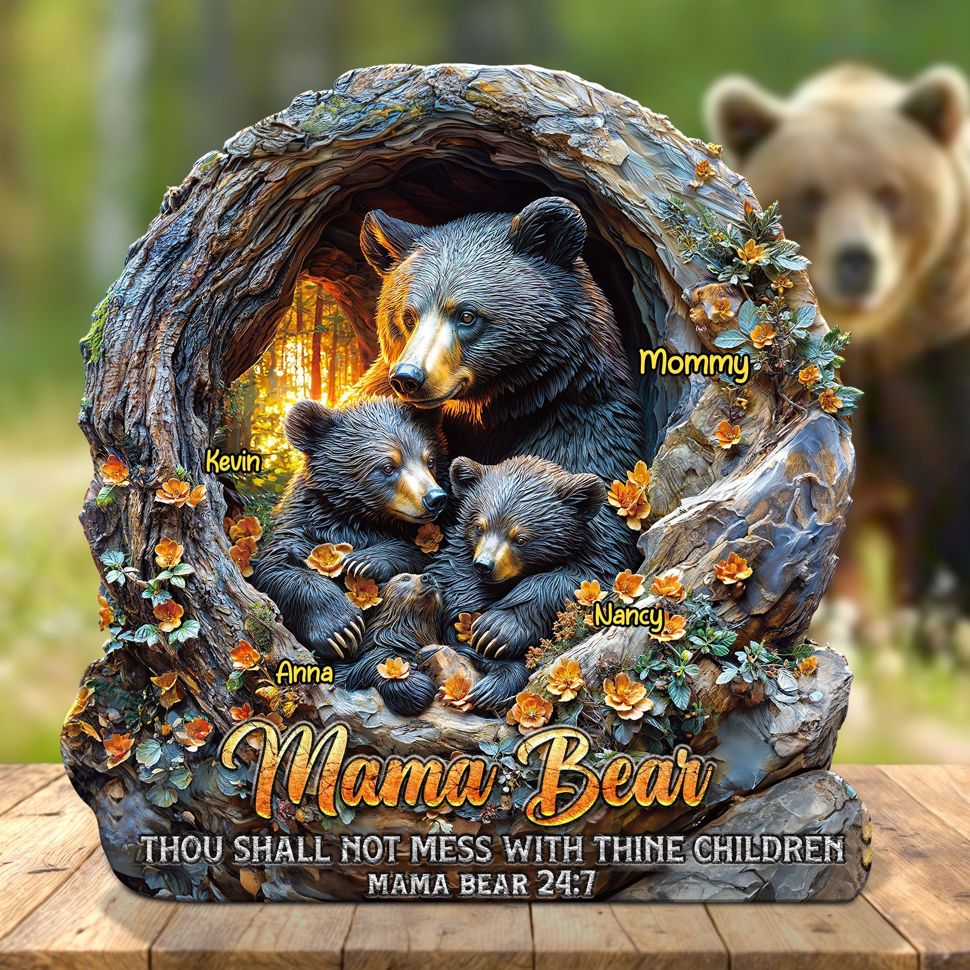 Mom Plaque - Personalized Gifts For Mama Bear-Homacus