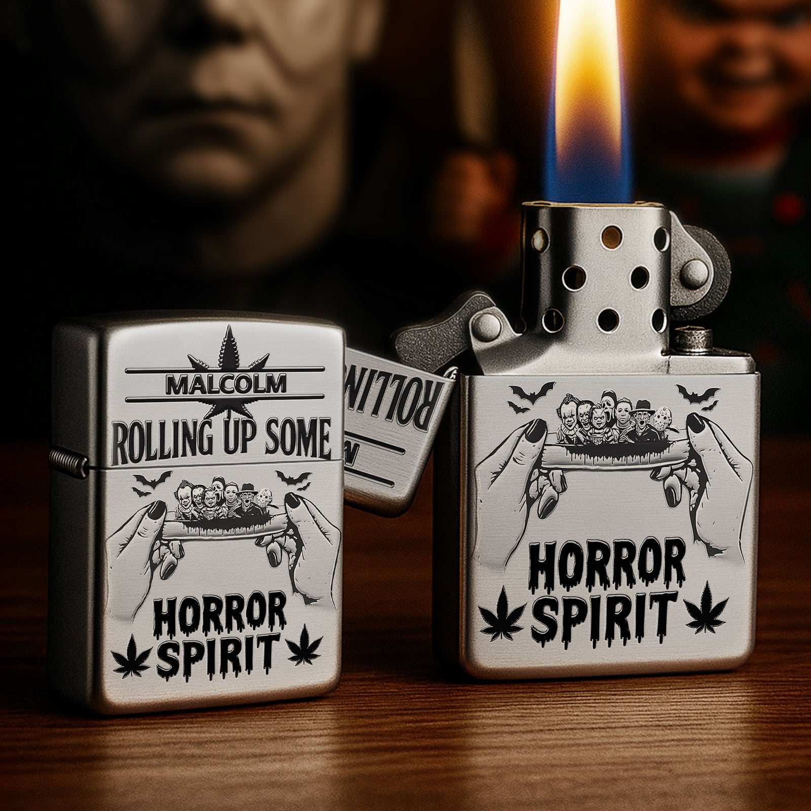 Rolling Up Some Horror Lighter, Personalized Gifts For Smoking Lovers 05qhti080925