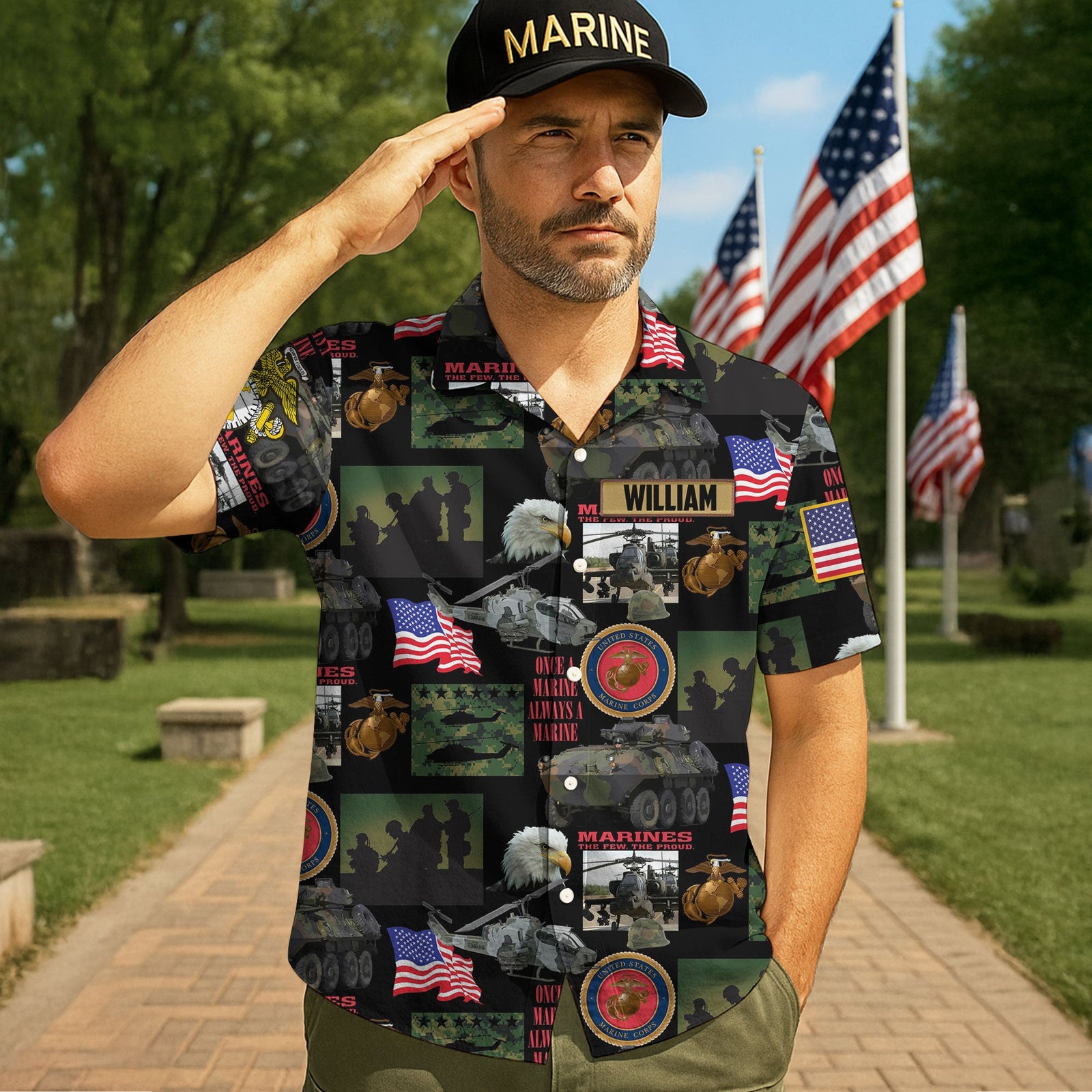 Military Hawaiian Shirt - Custom Military Logo Gifts For Veteran 05huti180625-Homacus