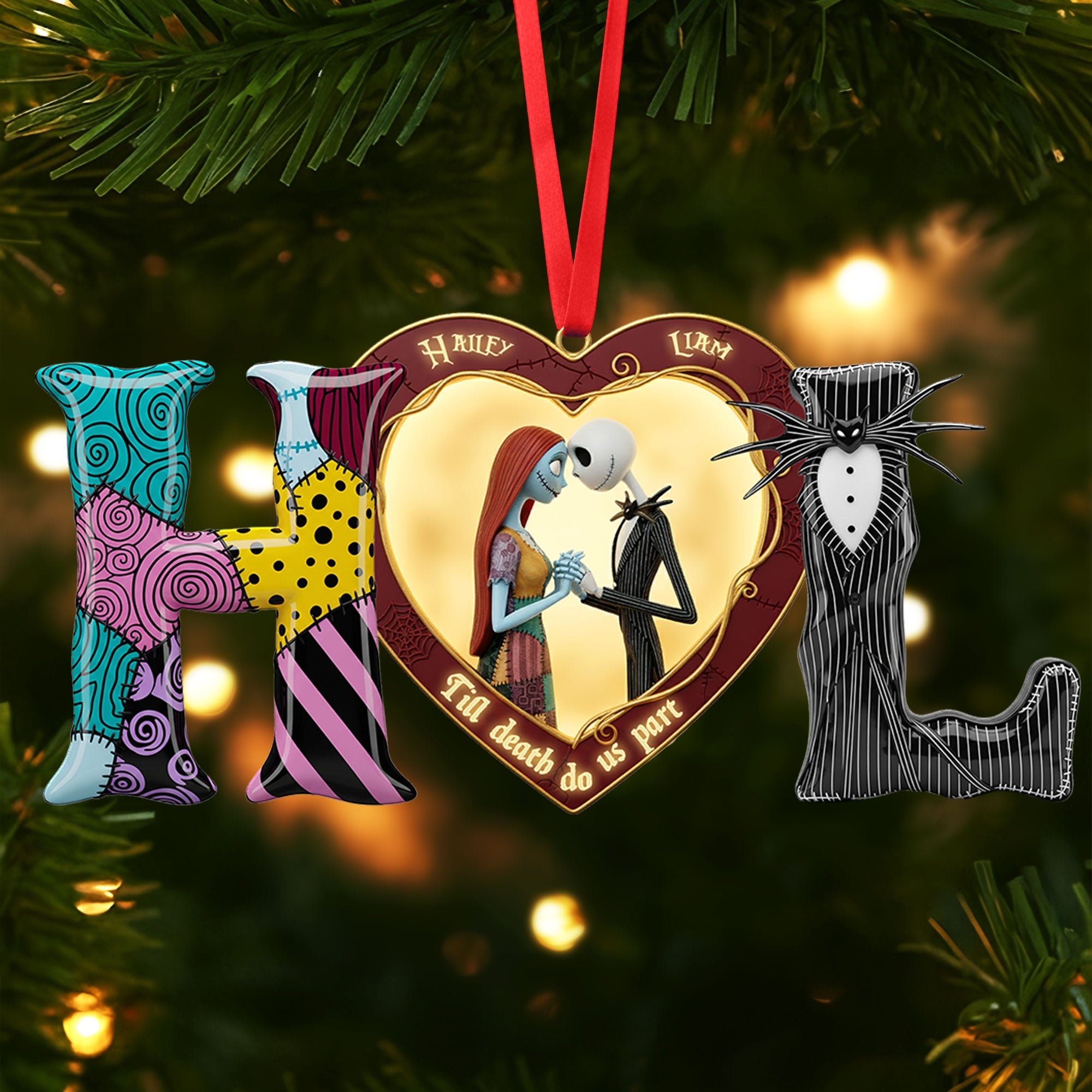 Spooky Couple Ornament - Custom Letter Gifts For Couple 01hyti021025-Homacus