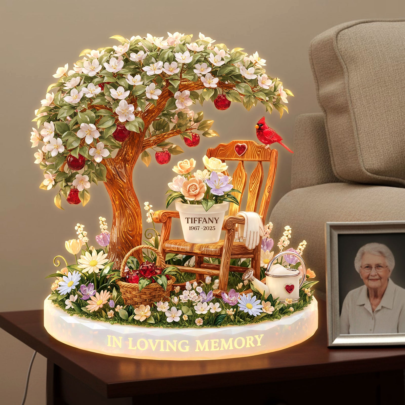 Memorial Under Apple Tree Acrylic Light Box - Personalized Gifts 01pati121225