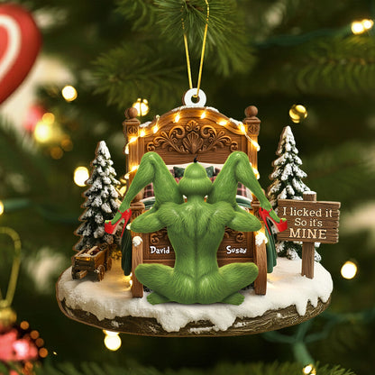 Naughty Green Couple Ornament - Personalized Gifts For Couple 03tgti120925