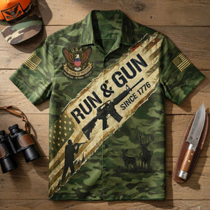 Proud Veteran Hunter Dad Hawaiian Shirt - Personalized Gifts For Dad 02PATI030426
