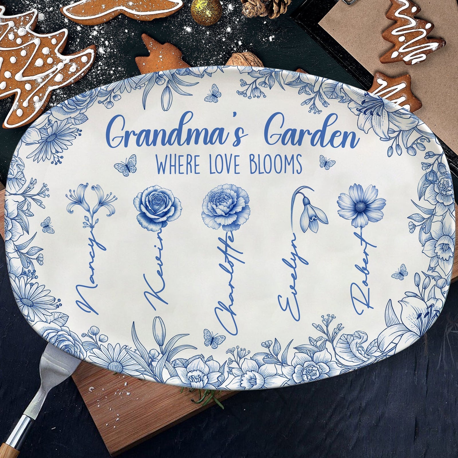 Birth Month Flowers Plate - Personalized Gifts For Grandma 05pgti190925 - Plates - GoDuckee
