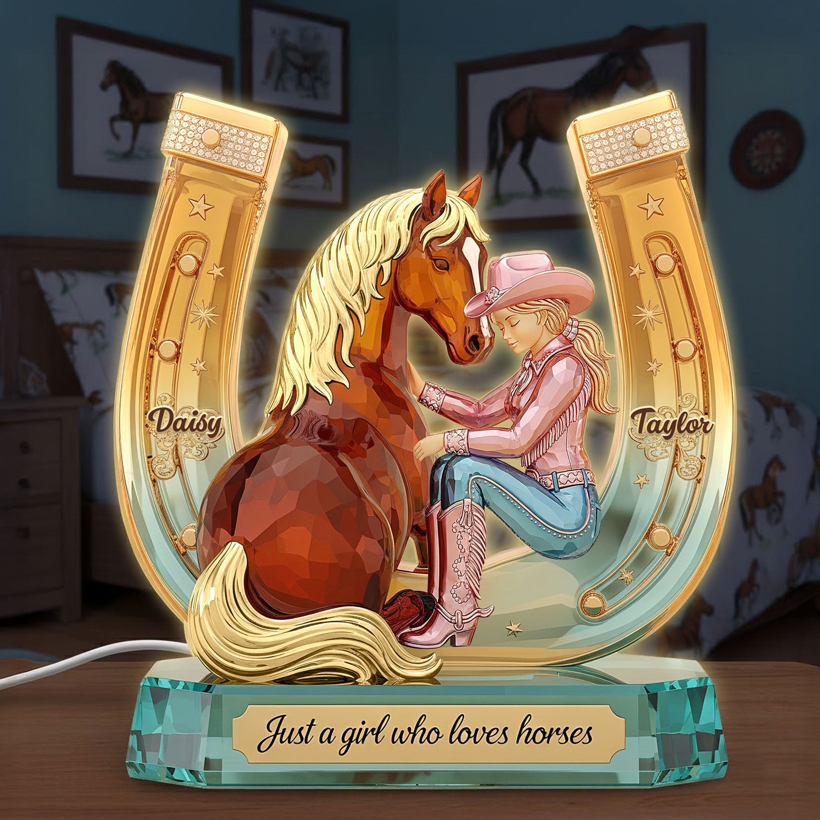 Horse Girl Acrylic Light Box - Personalized Gifts For Horse Lovers 03pgti031225