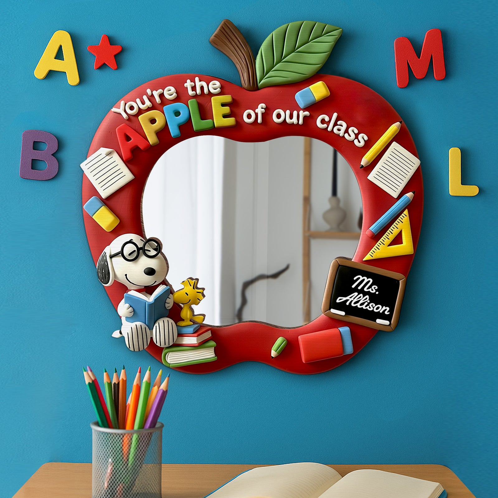 Cute Apple Teacher Mirror - Personalized Gifts For Teacher 03pgti220725
