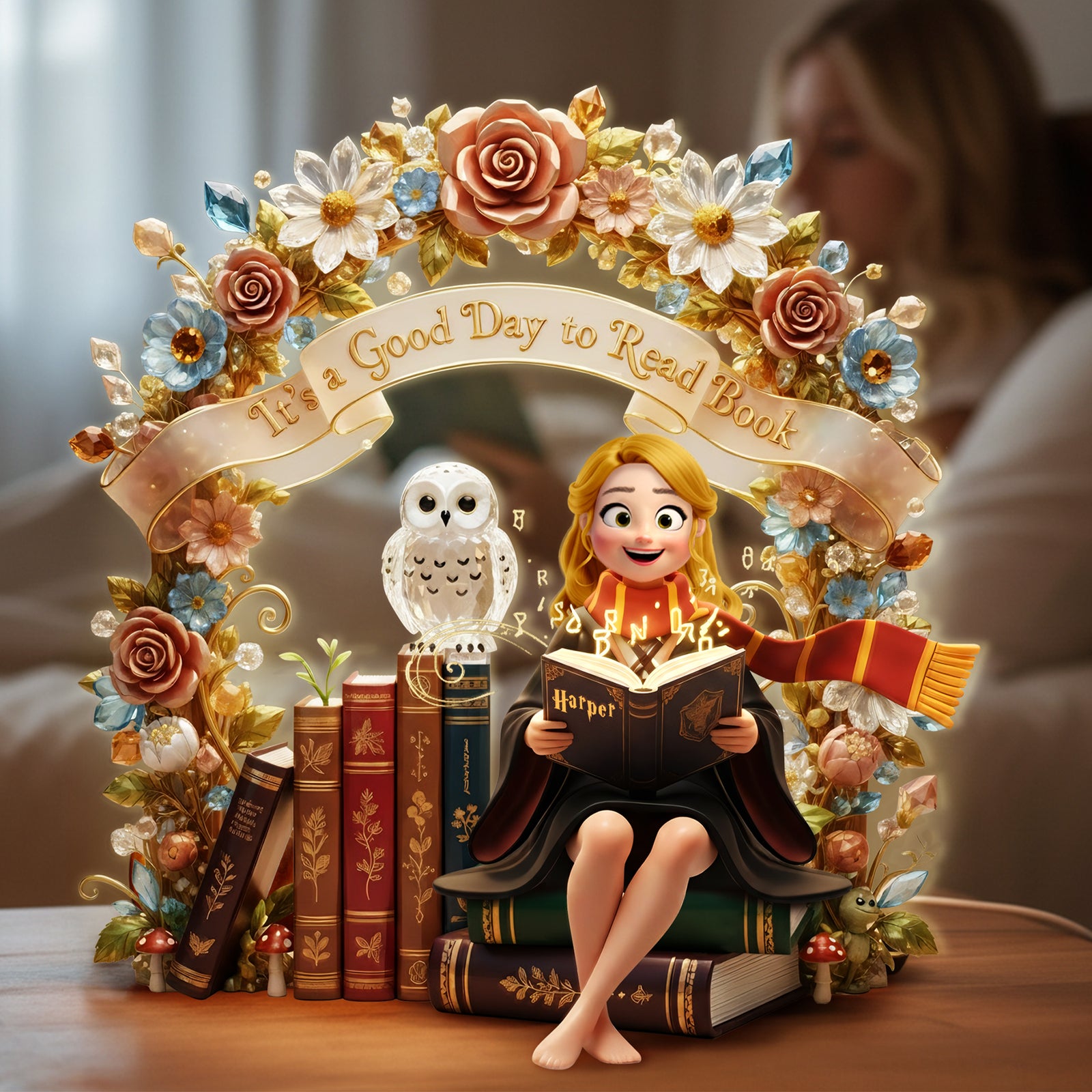 Reading Girl Light Box - Personalized Gifts For Book Lover Acrylic Light Box 05PATI041225