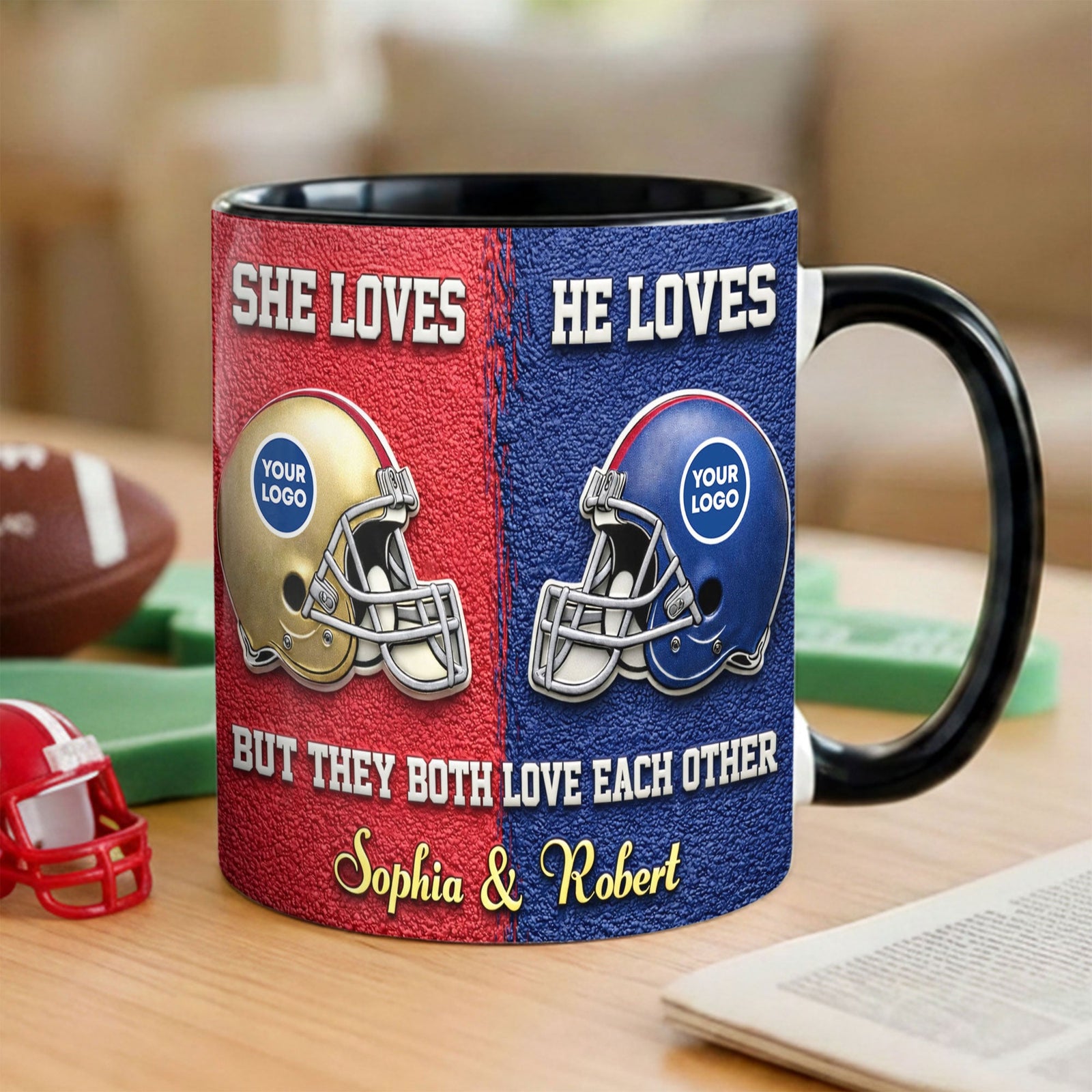 Loving Couple Black Accent Mug - Personalized Gifts For Sporty Couples 03huti060126-Homacus