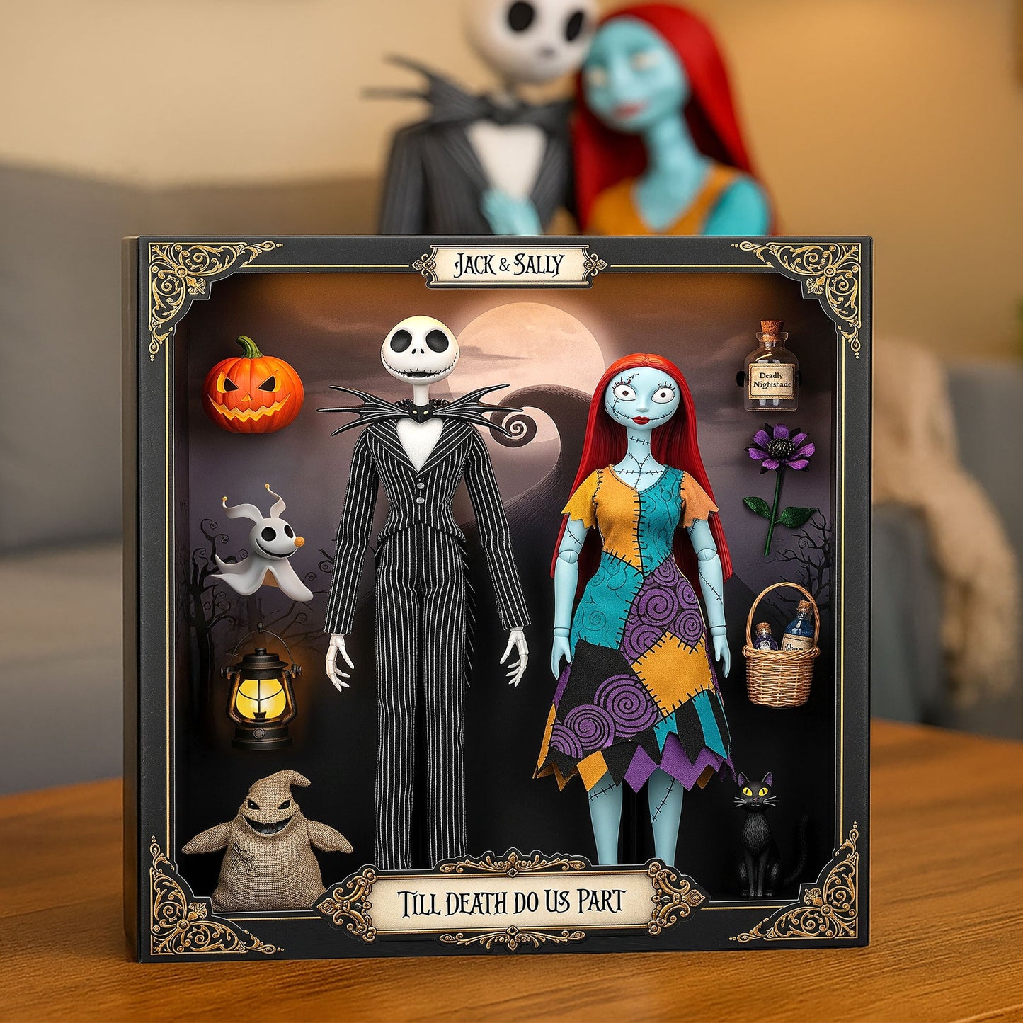 Spooky Couple Plaque - Personalized Gifts For Couple 04nati130825