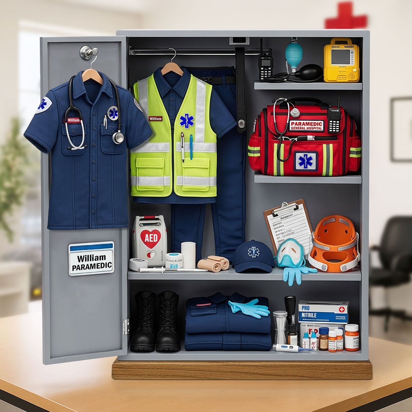 EMS Worker Personal Locker Plaque - Personalized Gifts For Paramedic EMT 01qhti060625-Homacus
