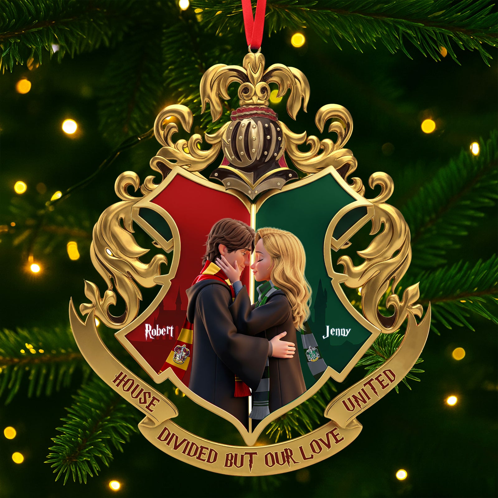 Fantasy House Divided Ornament - Personalized Gifts For Couple 01ohti041025