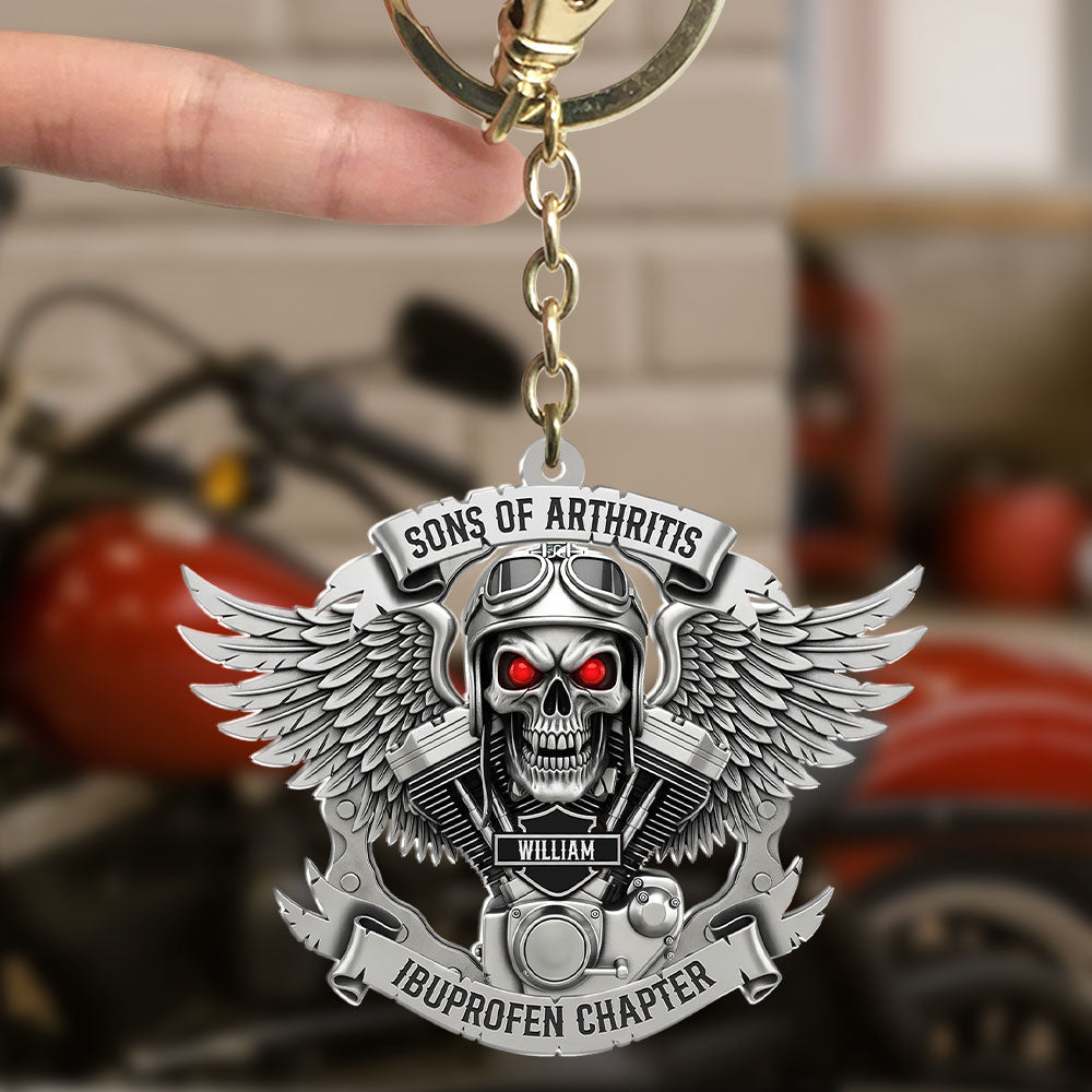 Motorcycle Skull Keychain - Personalized Gifts For Biker 05qhti120625