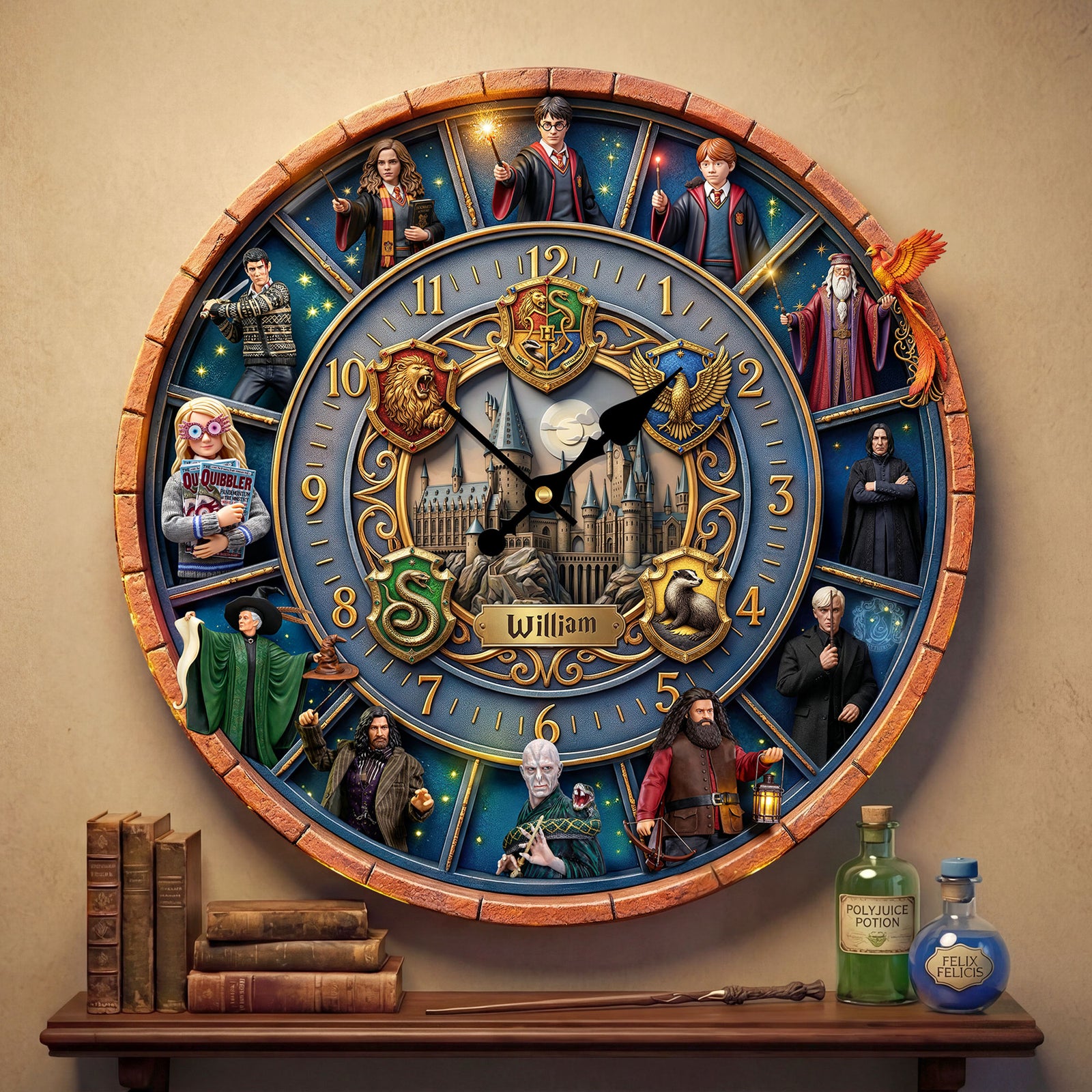 Fantasy School Characters Wall Clock - Personalized Gifts For Fantasy Lover Wall Clock 03HUTI040326