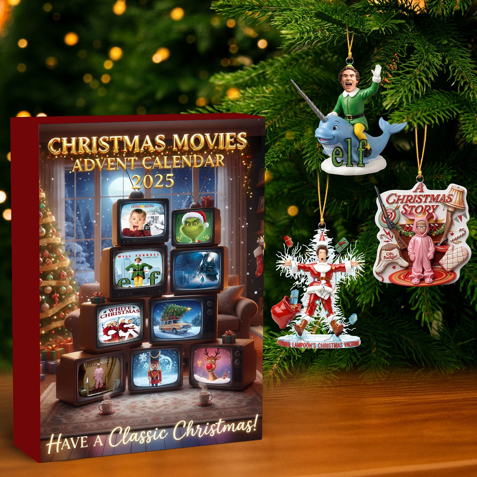 Cinematic Christmas Advent Calendar Acrylic Blind Box, Personalized Gifts For Classic Christmas Movie Lovers 02QHTI171025