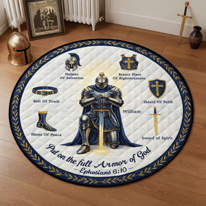 Kneeling Knight Round Mat - Personalized Gifts For Christian Quilted Round Mat 02HUTI201025-Homacus