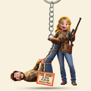 Hunting Couple Keychain - Personalized Gifts For Couple Keychain 02HUTI190126HG