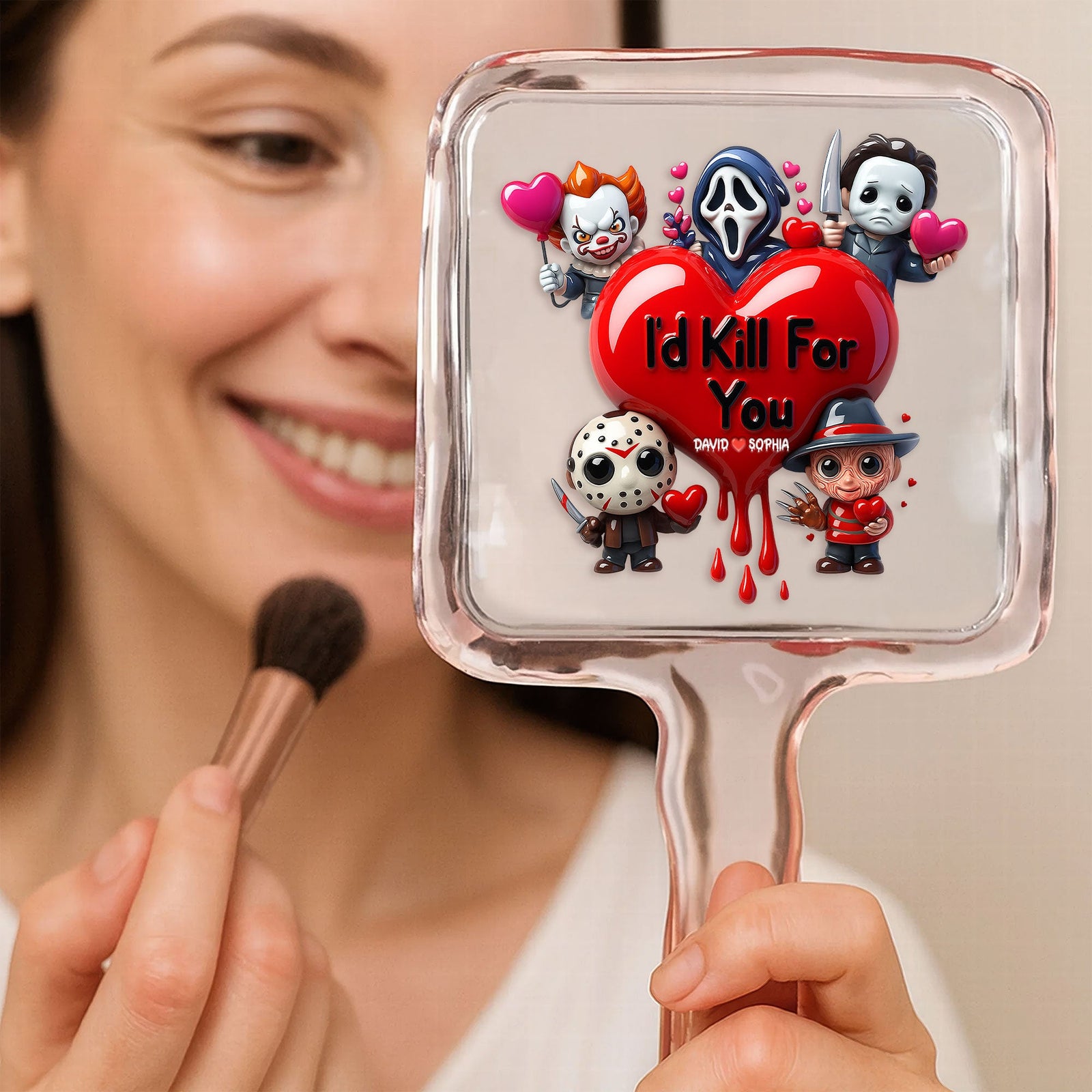 Horror Handheld Mirror - Personalized Gifts For Couple 05nati161225