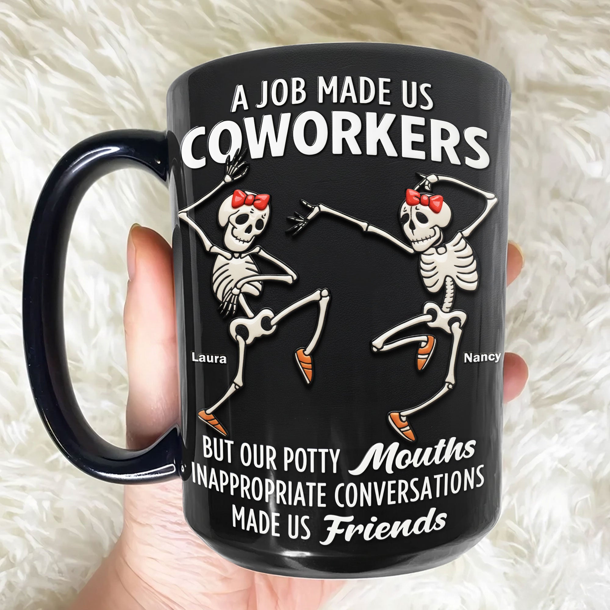 Dancing Skeleton Coworkers Coffee Mug - Personalized Gifts For Coworkers Coffee Mug 06HUTI151125-Homacus