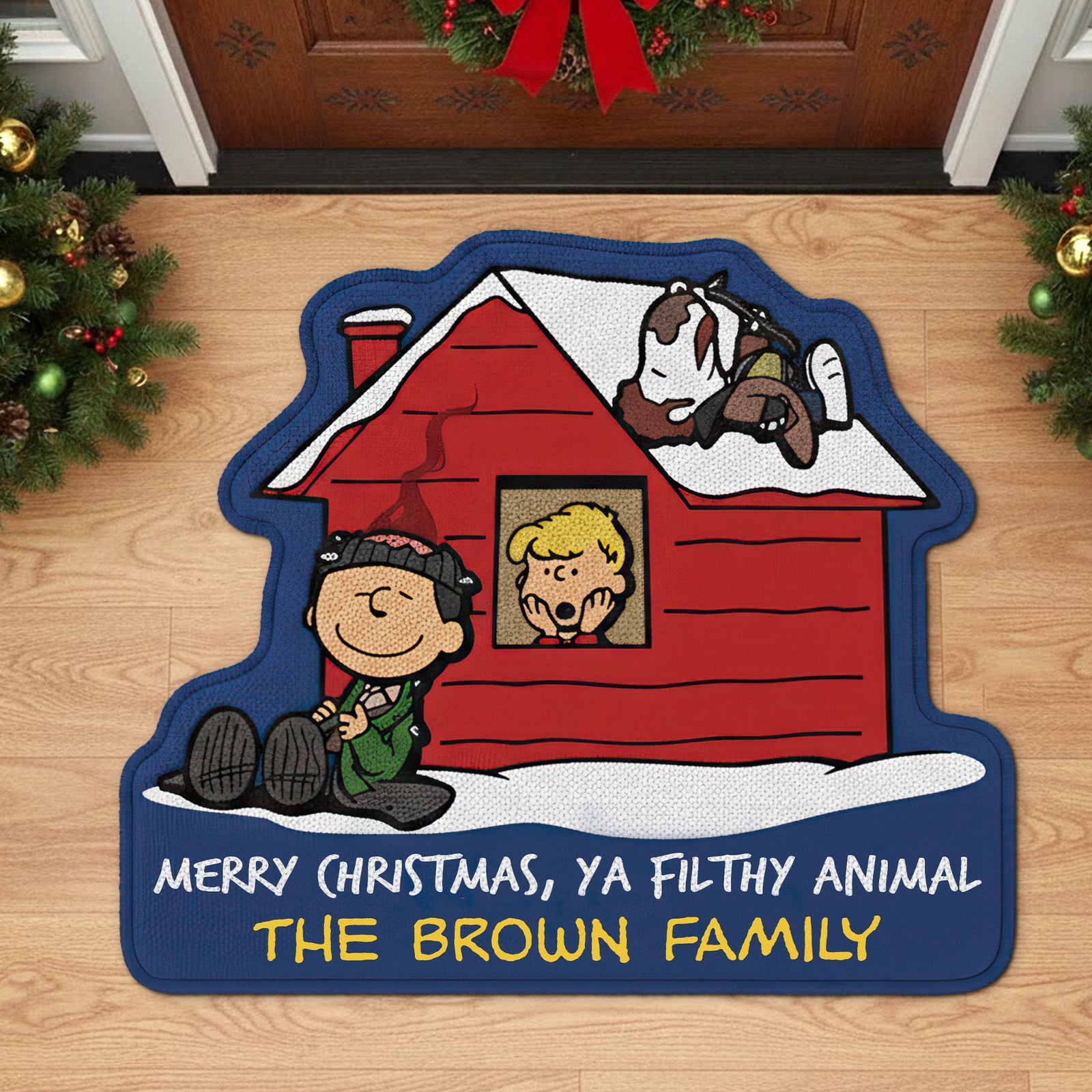 Family Custom Doormat - Personalized Gifts For Family Christmas Doormat 01HUTI111125