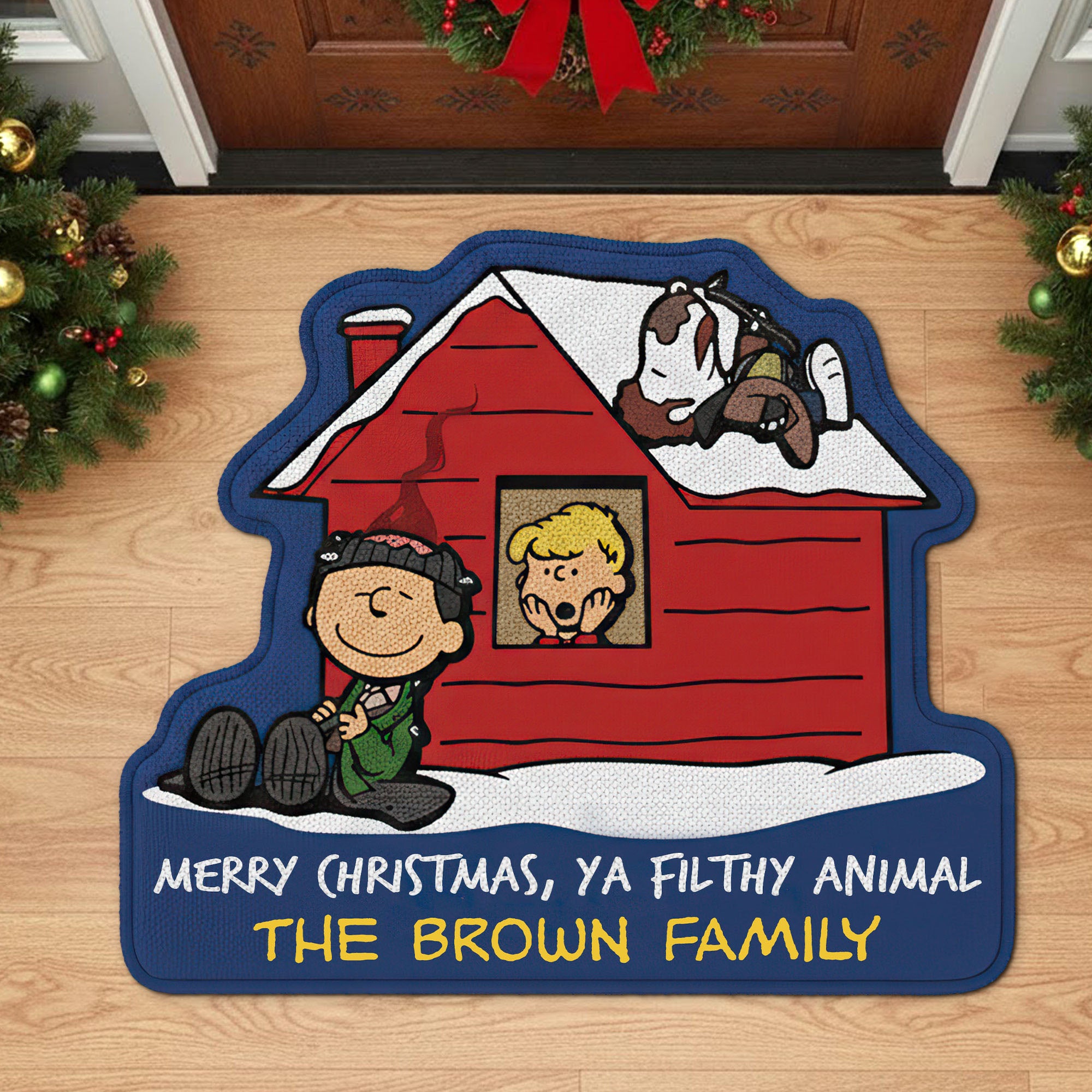 Family Custom Doormat - Personalized Gifts For Family Christmas Doormat 01HUTI111125