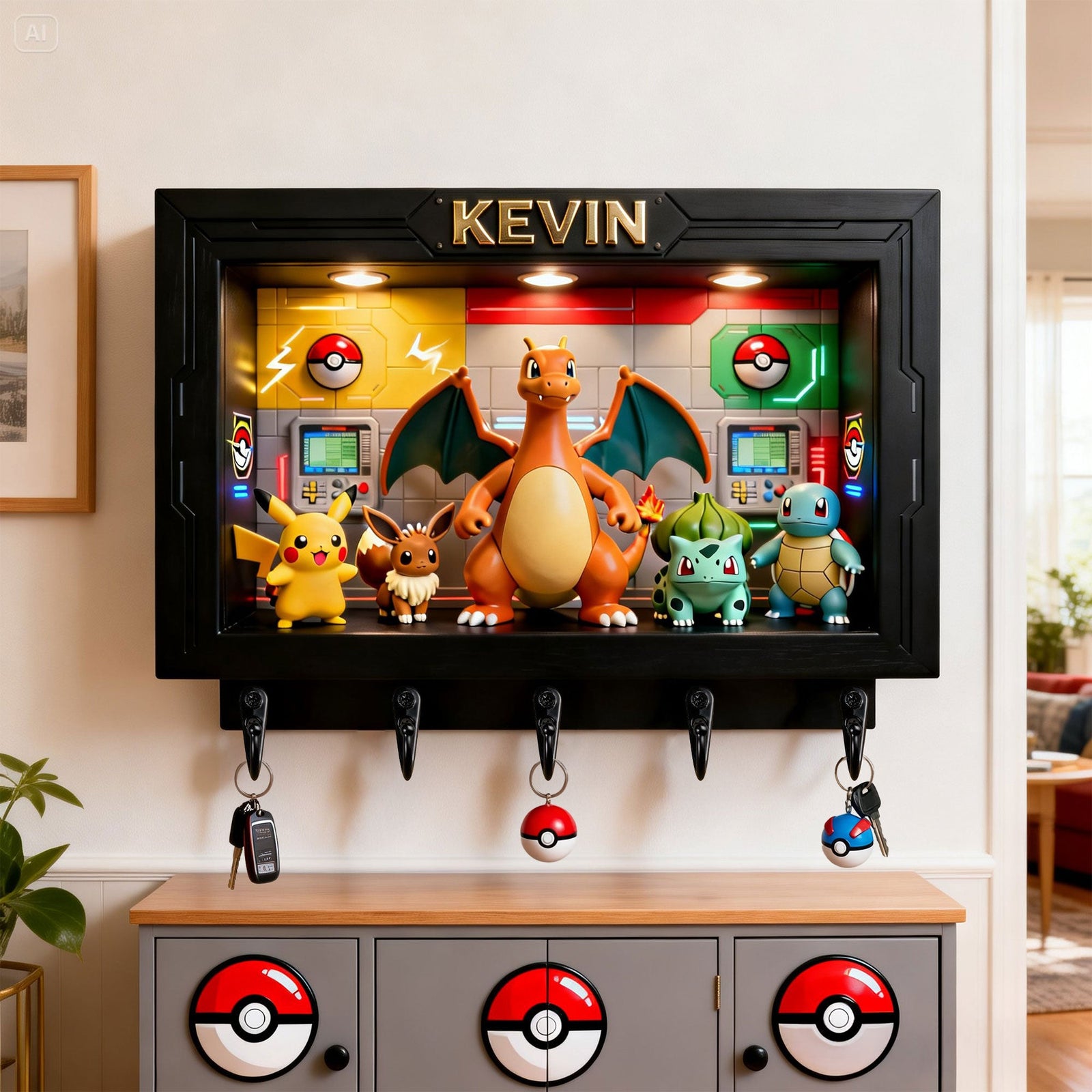 Pocket Monster Acrylic Key Hanger - Personalized Gifts For Movie & Game Lovers 01nati140126