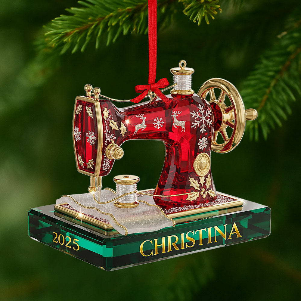 Sewing Machine Ornament - Personalized Gifts For Sewing Lovers 03pgti150825 - Ornament - GoDuckee