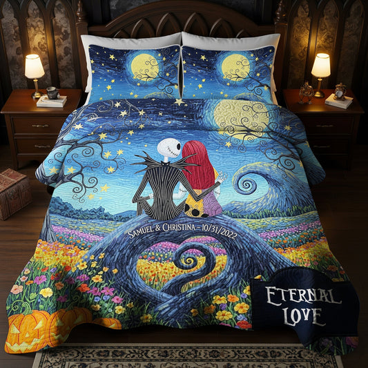 Horror Couple Quilt Bedding Set - Personalized Gifts For Couple 01qhti120825