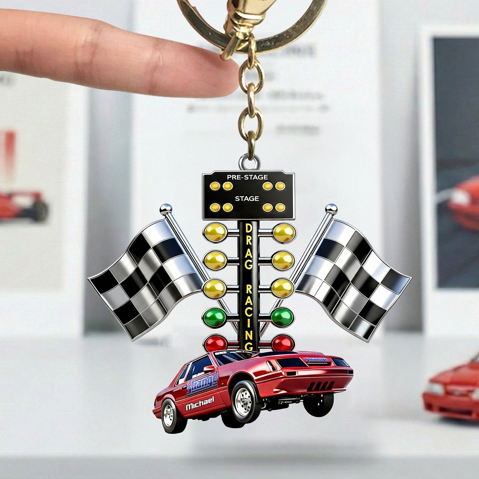 Drag Racing Acrylic Keychain - Personalized Custom Photo Gift For Racing Lovers 01TGTI070226