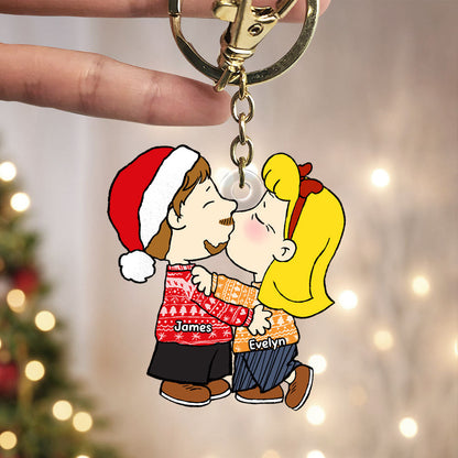 Kissing Couple Keychains - Personalized Gifts For Couple-Homacus