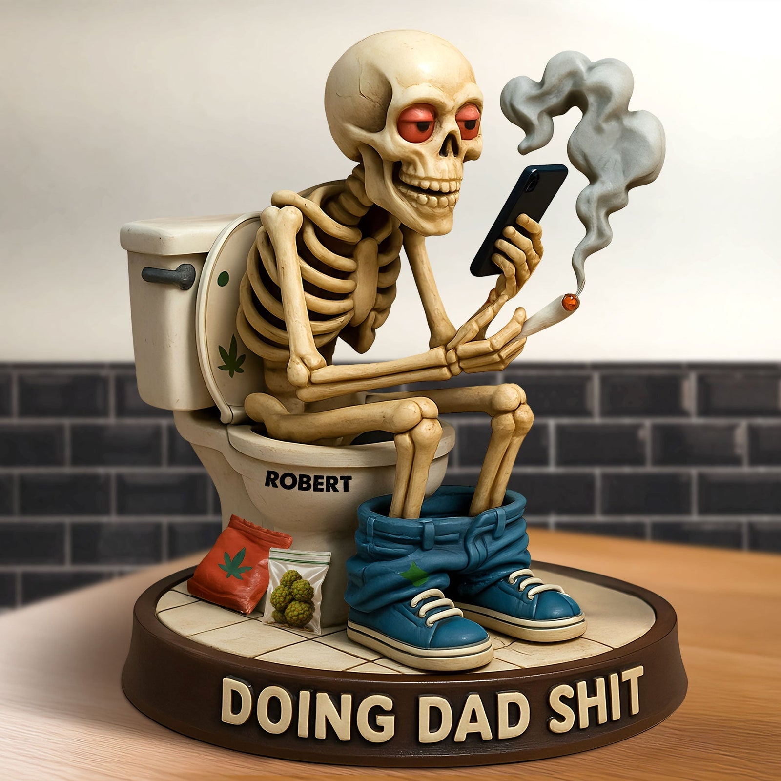 Skeleton Dad Doing Sh*t Acrylic Plaque - Personalized Gifts For Dad 04toti160525-Homacus