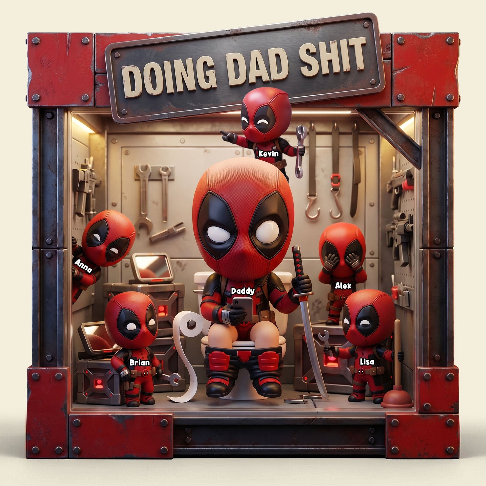 Funny Fighter Dad And Kids Acrylic Plaque - Personalized Gifts For Father's Day Plaque 02NATI160426