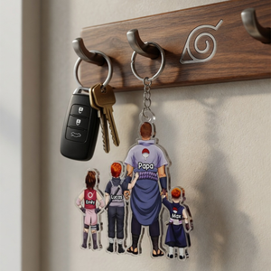 Warrior Father & Mini Ninja Keychain - Personalized Gifts For Dad 01qhhu080526