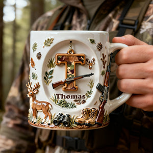Rustic Hunting Initial Letter Coffee Mug - Personalized Gifts For Hunters 04NATI170126