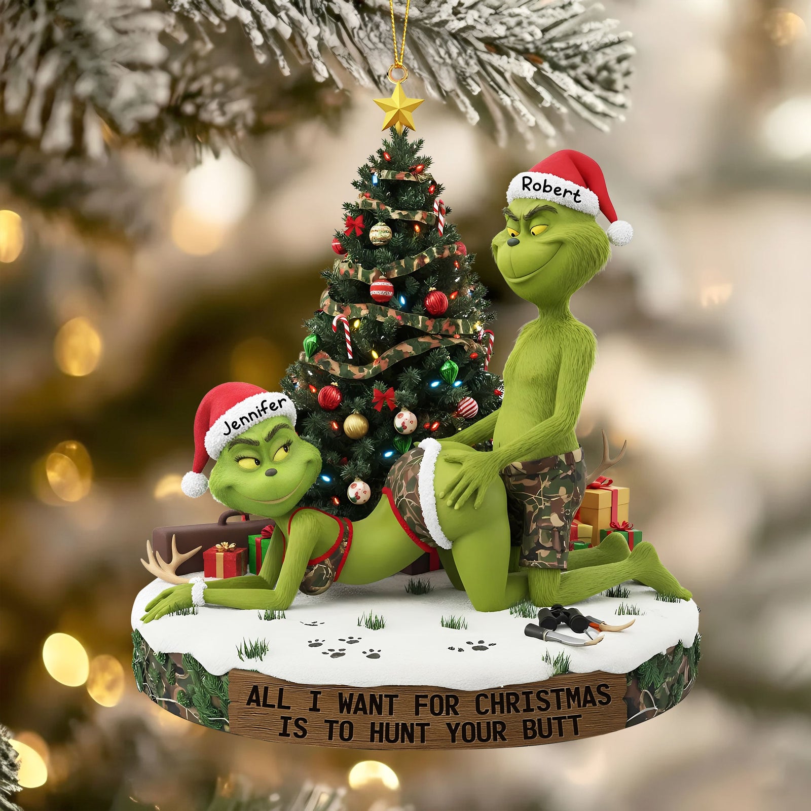 Naughty Green Couple Ornament - Personalized Gifts For Couple 02ohti300925