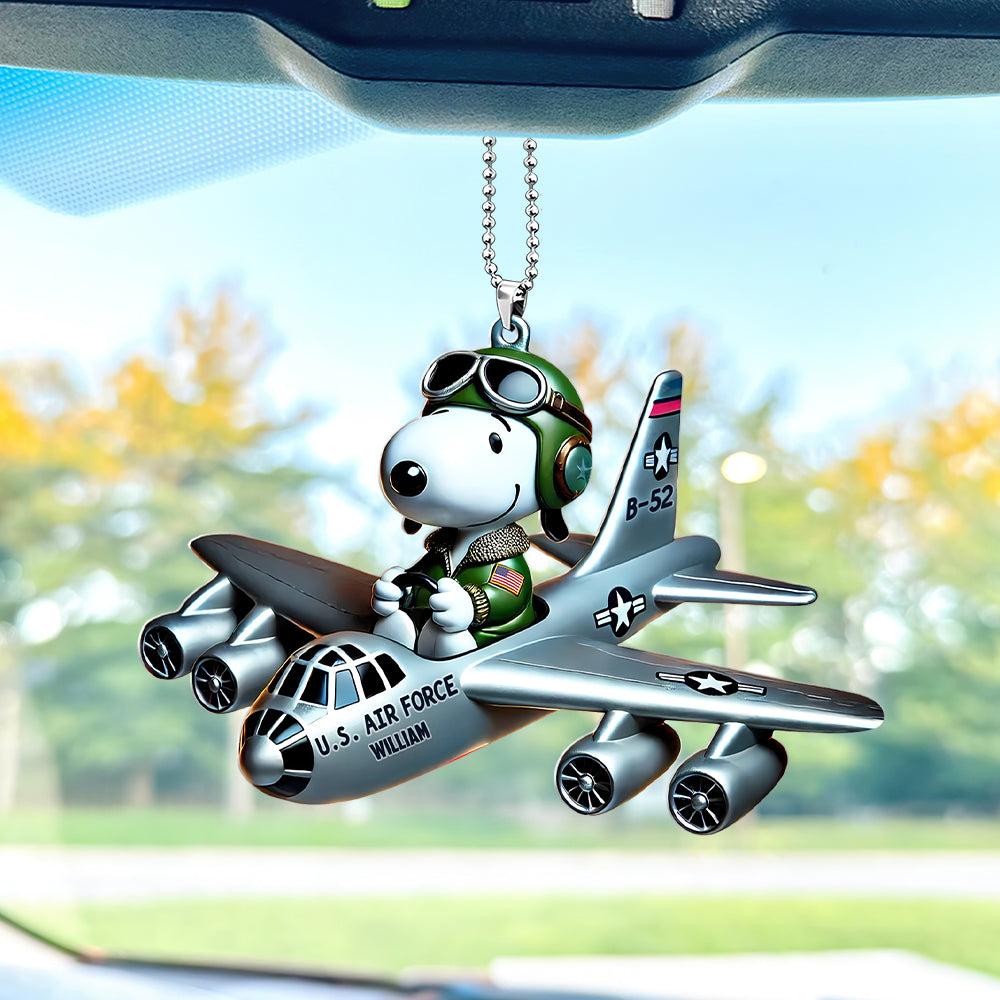 Military Airplane Car Ornament - Personalized Gifts For Veteran 04huti160725