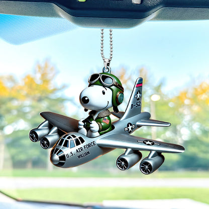 Military Airplane Car Ornament - Personalized Gifts For Veteran 04huti160725