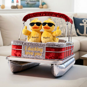 Pontoon Duck Couple Custom Shape Pillow - Personalized Gifts For Couples 04ohti121225