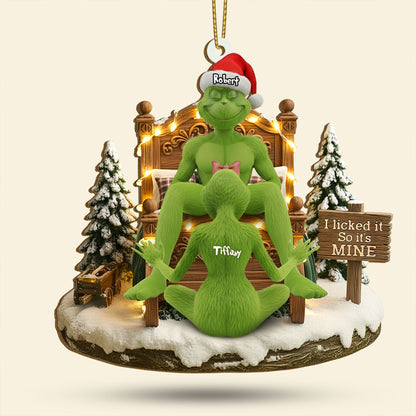 Naughty Green Couple Ornament - Personalized Gifts For Couple 03tgti120925