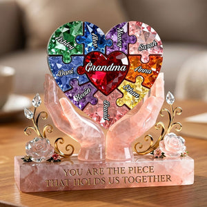Precious Puzzle Heart Acrylic Plaque - Personalized Gift For Grandma/Mom 04KITI130226