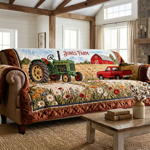 Peaceful Farm Quilted Sofa Cover, Personalized Gifts For Farmers 01QHTI280126