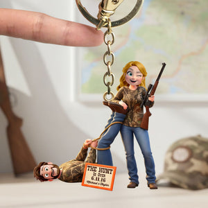 Hunting Couple Keychain - Personalized Gifts For Couple Keychain 02HUTI190126HG