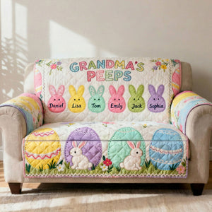 Grandma Peep Quilted Sofa Cover - Personalized Gifts For Grandma 01huti100226