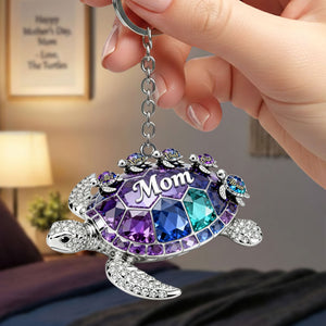 Turtle Mom Keychain - Personalized Gifts For Mom Keychain 02TOTI020226