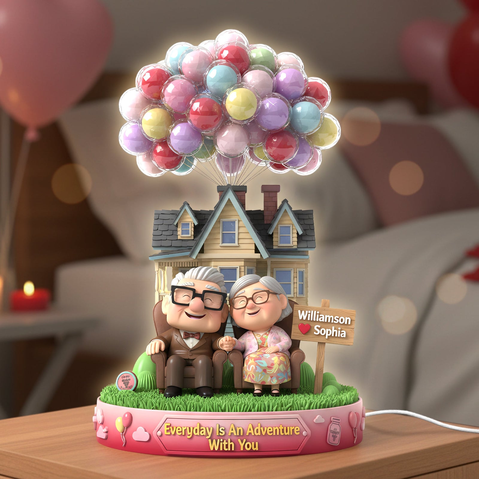 Happy Old Couple Light Box, Personalized Gifts For Couple 02KITI261125-Homacus