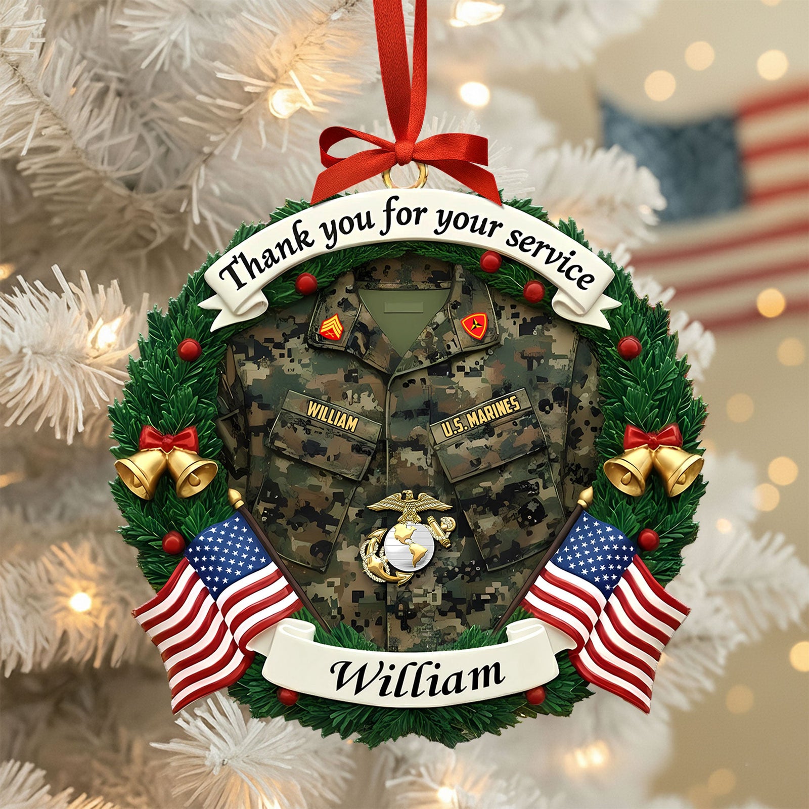 Honoring Heroes Military Christmas Ornament Personalized Gifts for Veterans 02KITI200925