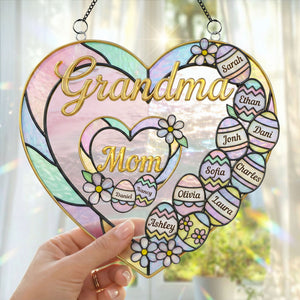 Mom & Grandma Heart Suncatcher Ornament - Personalized Easter Gifts 01HUTI120226